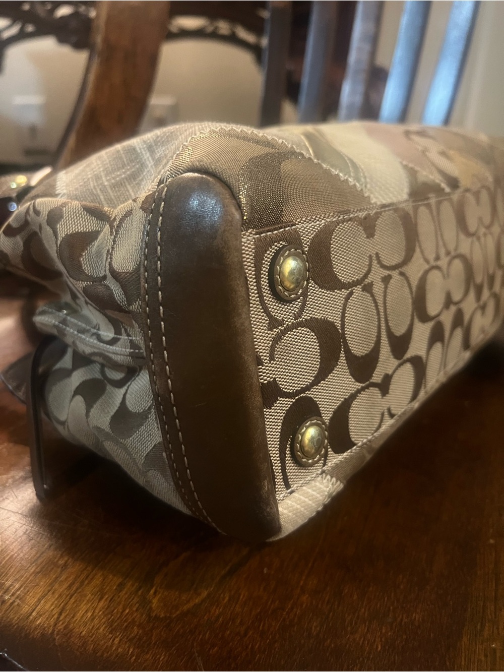 Vintage Coach Holiday Patchwork Satchel Turnlock Bag w/ wallet – Rare Y2K Find! - Picture 4 of 10